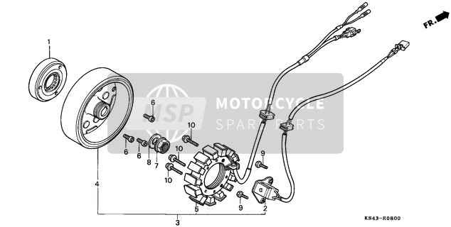 Honda CN250 1990 Générateur pour un 1990 Honda CN250